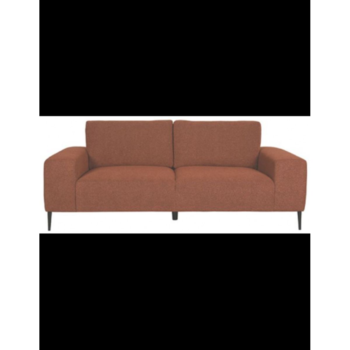 Ferraro 3-personers sofa i metal og bouclé polyester 212 x 88 cm - Sort/Rust