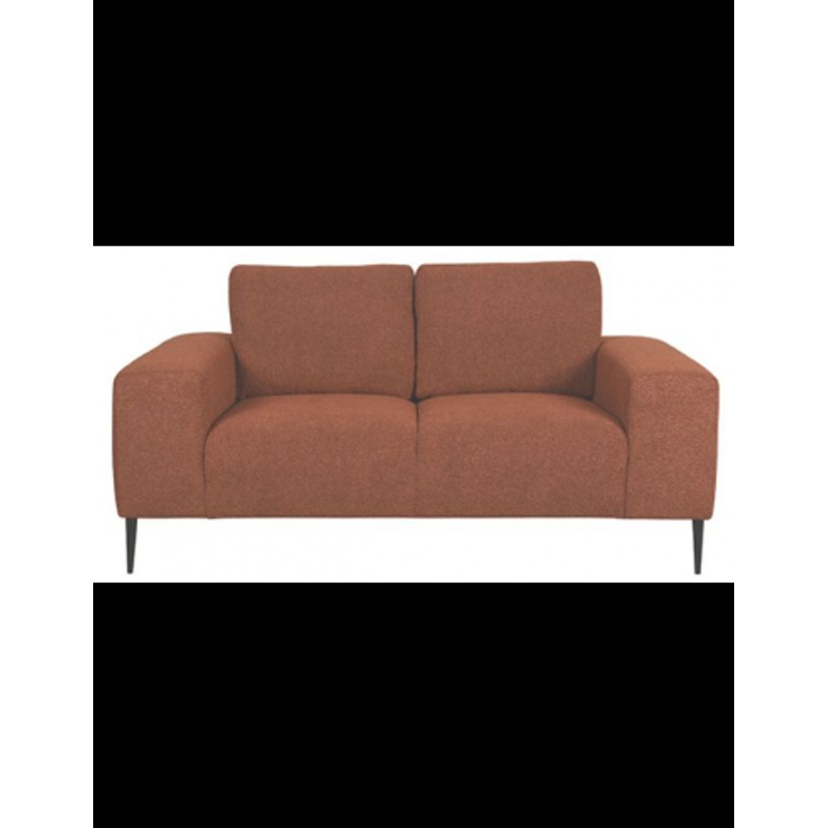 Ferraro 2-personers sofa i metal og bouclé polyester 172 x 88 cm - Sort/Rust