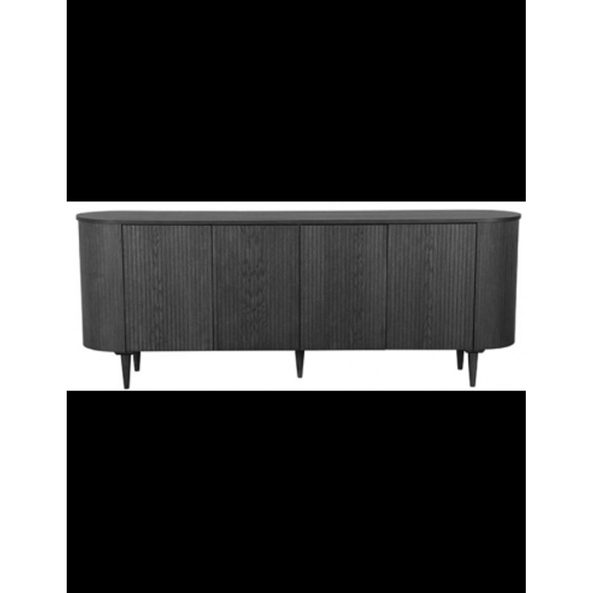 Olivia Sideboard i egetræ og egetræsfinér B220 cm - Sort