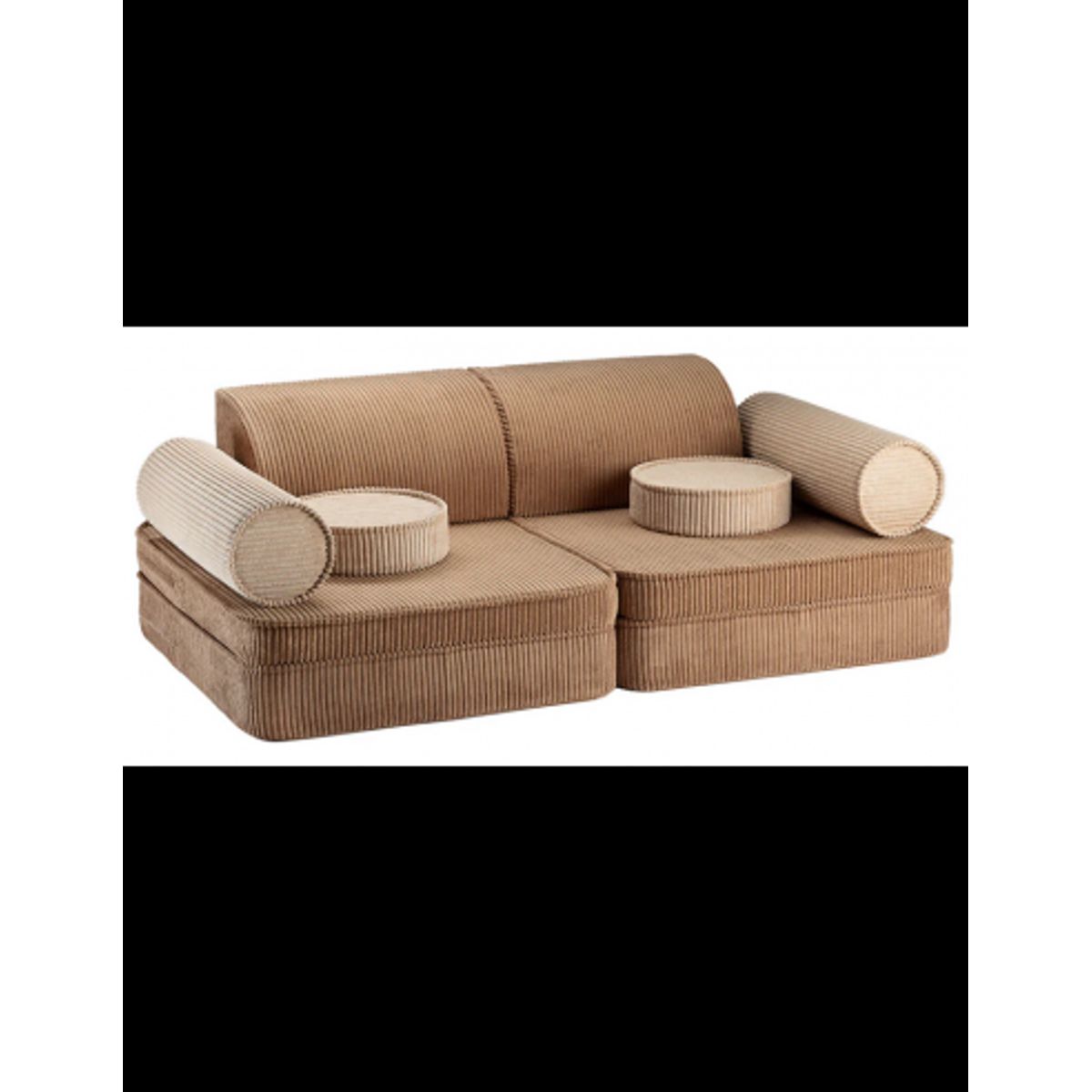 Settee børnesofa i OEKO-TEX corduroy 132 x 78 cm - Toffee