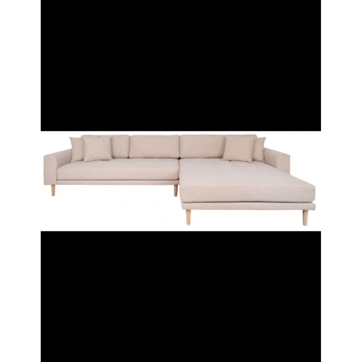 LIDE Højrevendt chaiselongsofa i polyester 290 x 170 cm - Natur/Sand