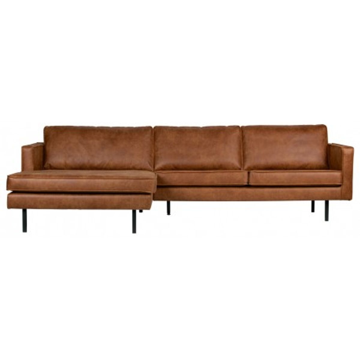 Rodeo Sofa med venstrevendt chaiselong i læder B300 cm - Vintage cognac