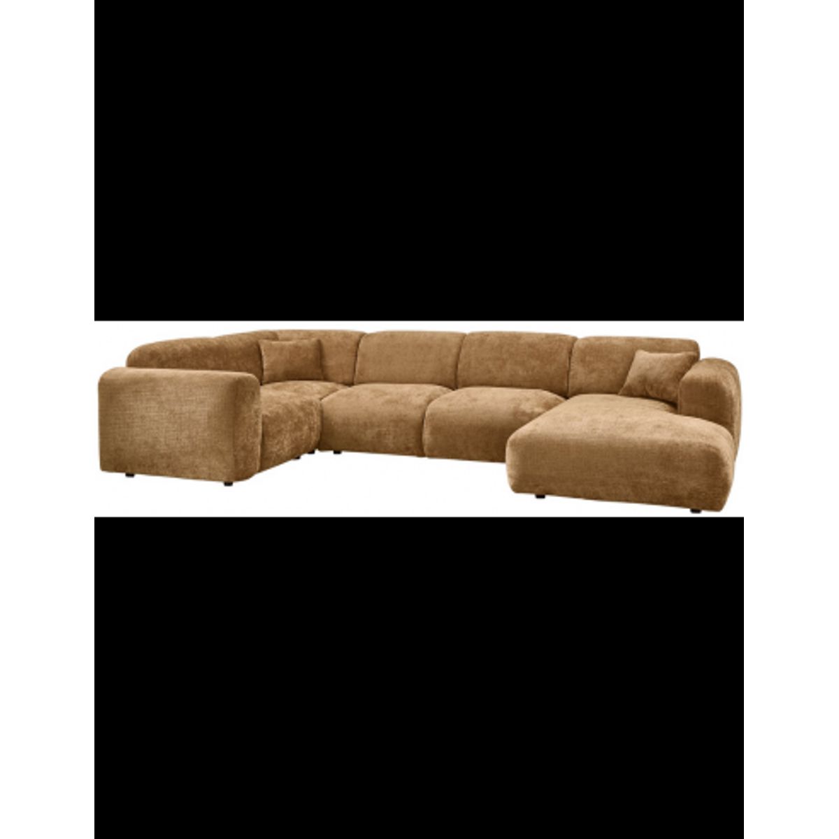 CLOUD Venstrevendt U-sofa i chenille 345 x 198 cm - Honninggul