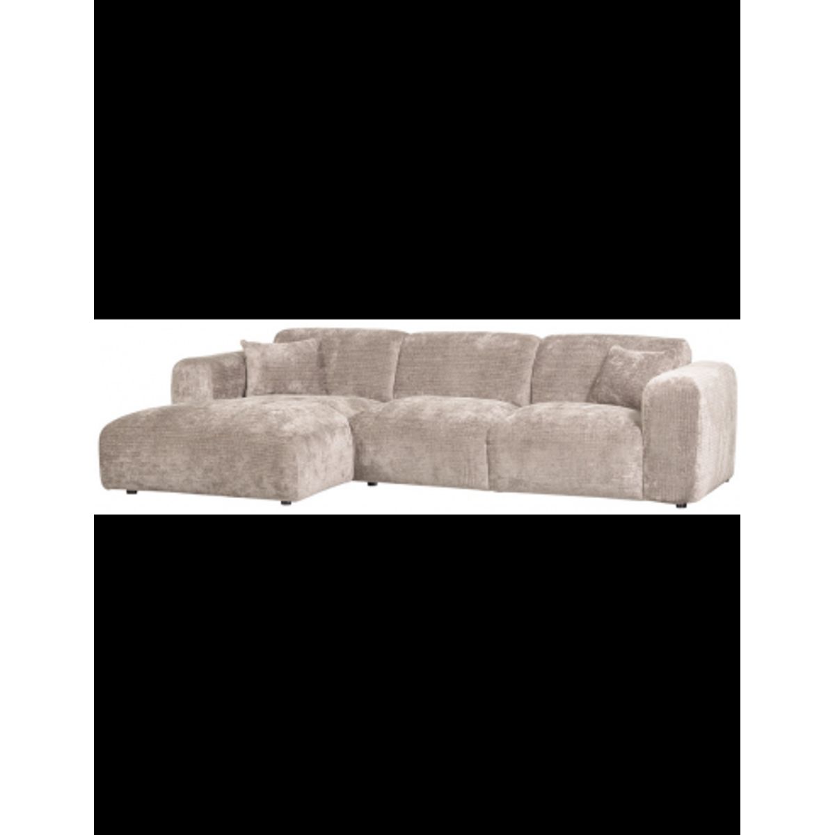 CLOUD Venstrevendt Chaiselongsofa i chenille 280 x 165 cm - Natur