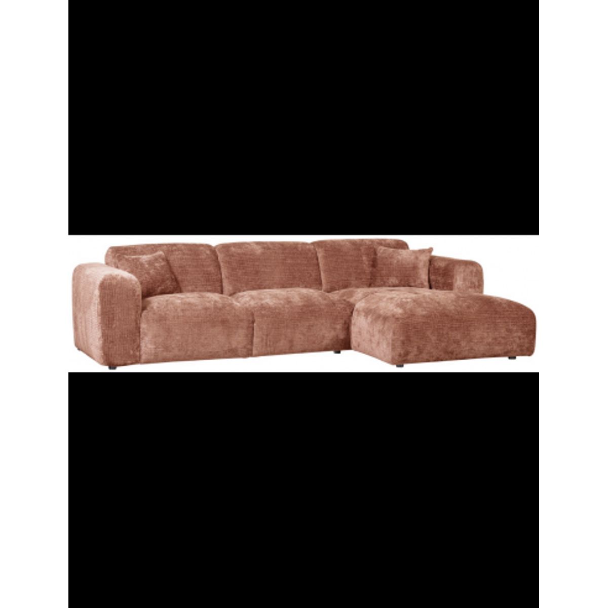 CLOUD Højrevendt Chaiselongsofa i chenille 280 x 165 cm - Terracotta