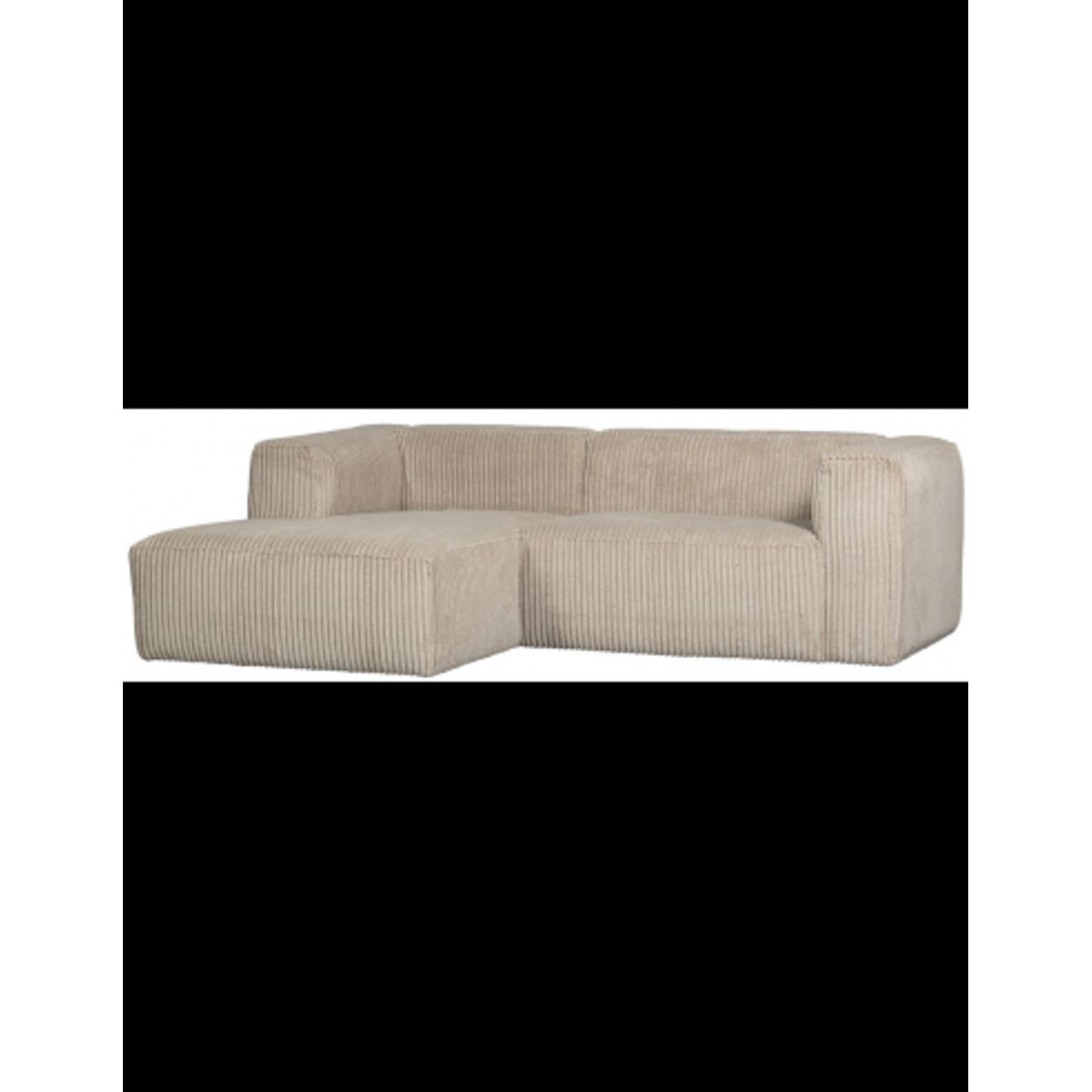 BEAN Venstrevendt chaiselongsofa i ribcord 254 x 178 cm - Travertin