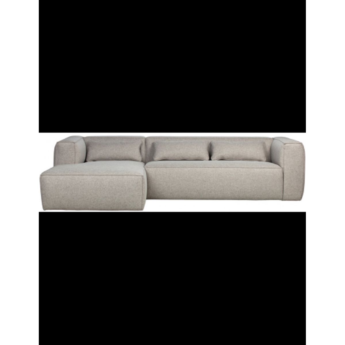 BEAN Venstrevendt chaiselongsofa i polyester 305 x 175 cm - Lysegrå