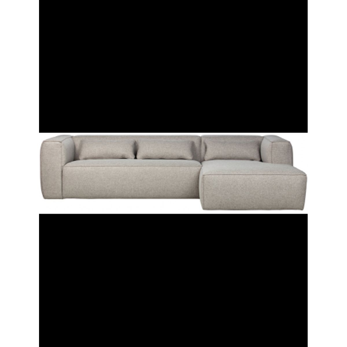 BEAN Højrevendt chaiselongsofa i polyester 305 x 175 cm - Lysegrå