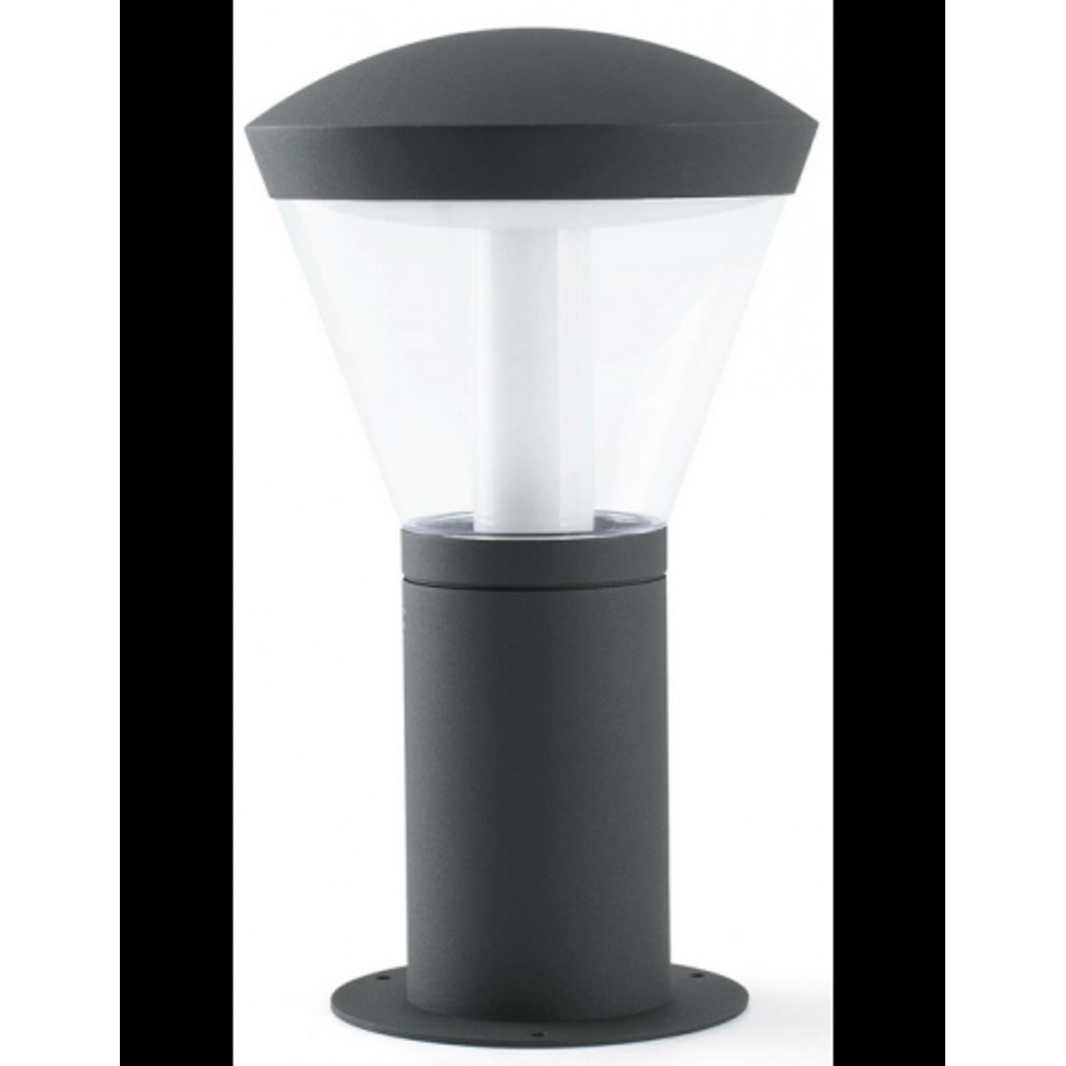 SHELBY Bedlampe i aluminium og polycarbonat H33 cm 10W LED - Mørkegrå/Klar