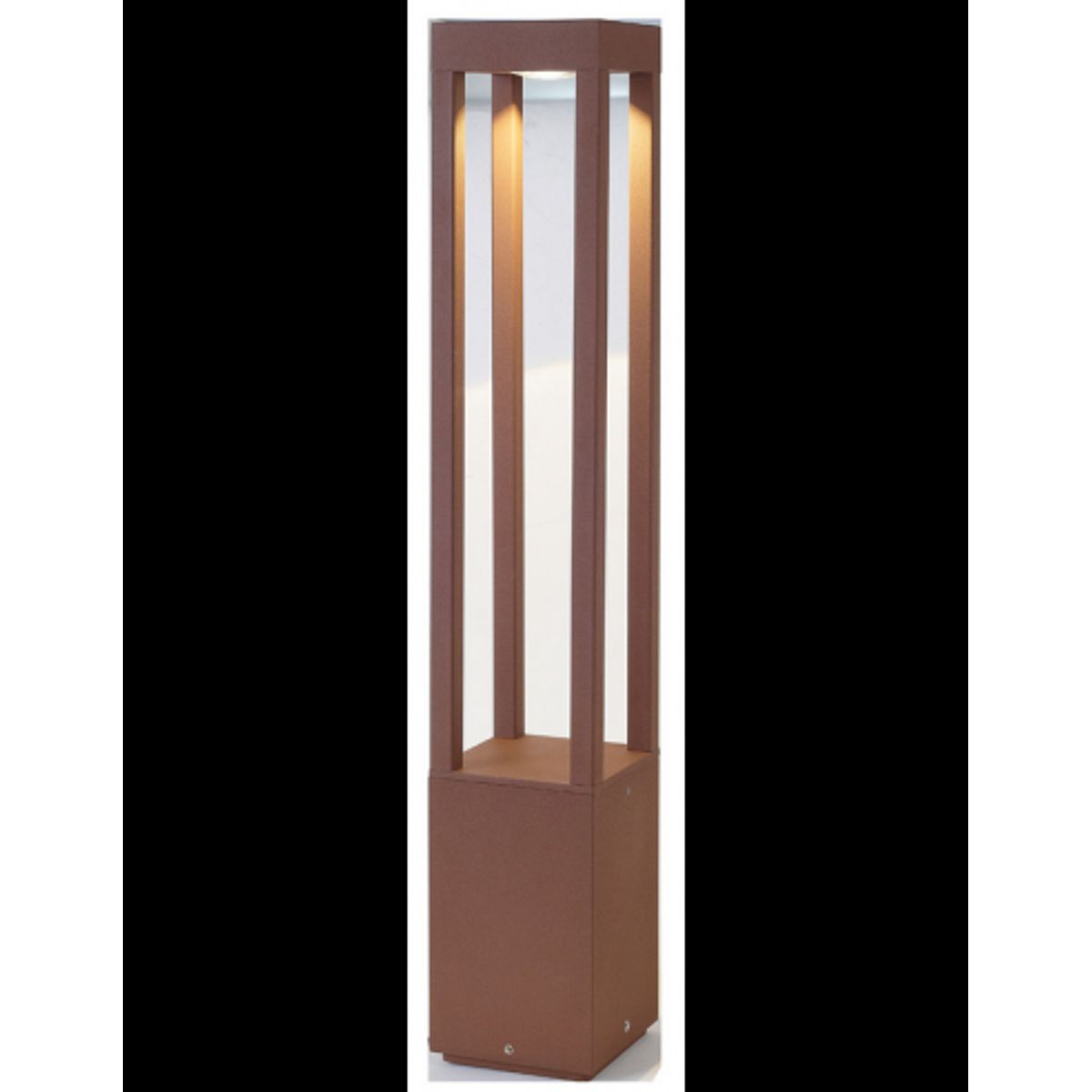 AGRA Bedlampe i aluminium og glas H65 cm 9W LED - Rustbrun/Klar