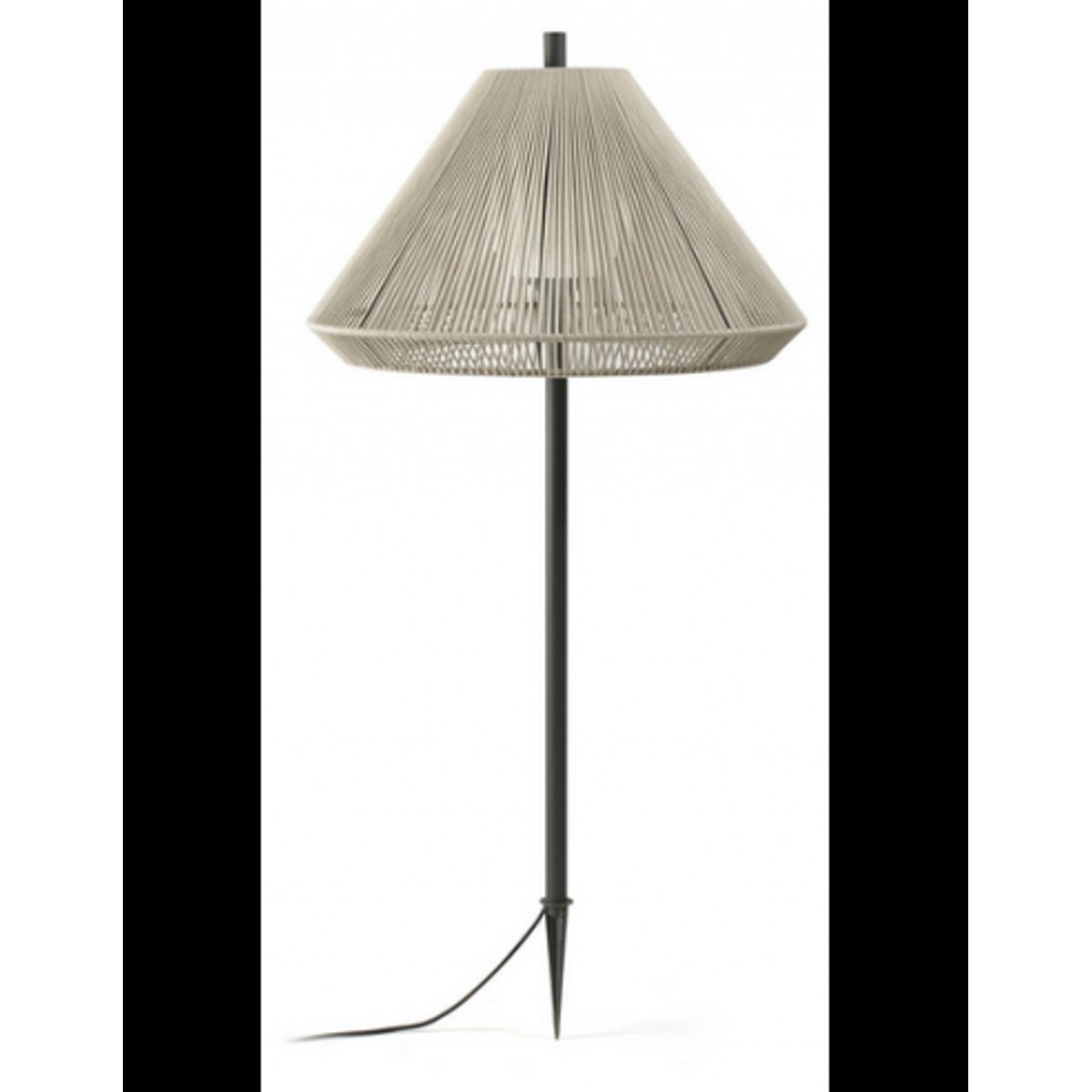 SAIGON Udendørs bedlampe i aluminium og UV polyester reb H137 cm 1 x E27 - Mørkegrå/Beige