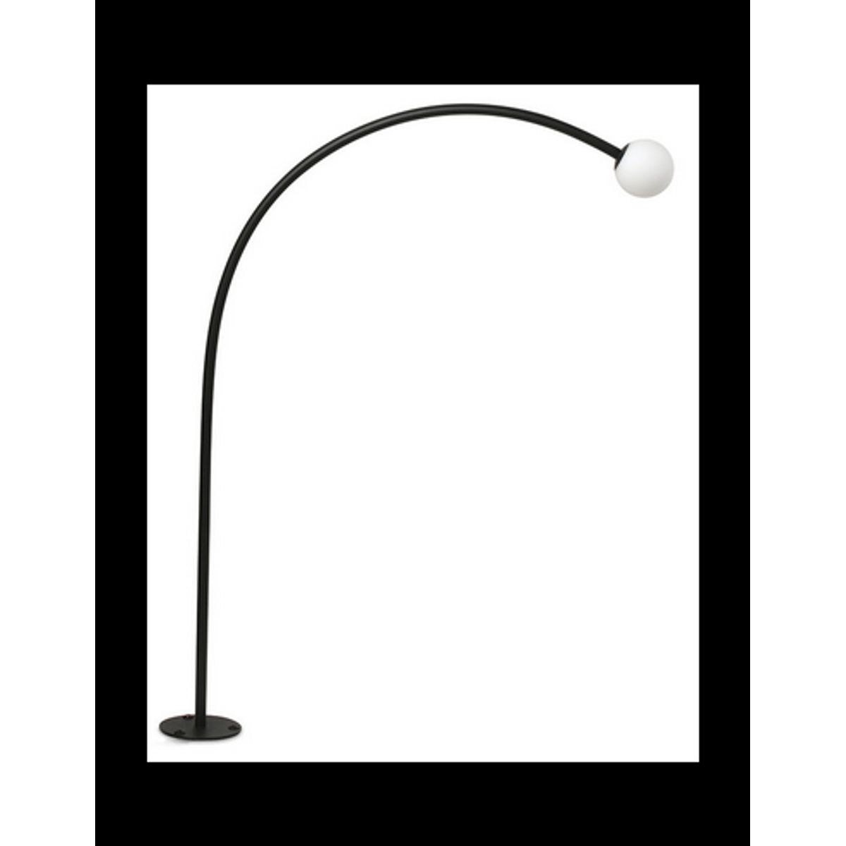 CUCA Udendørs bedlampe i aluminium og glas H65 cm 1 x 3W COB LED - Sort/Opalhvid