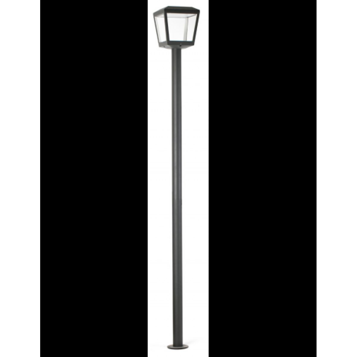 PLAZA Udendørs bedlampe i aluminium og polycarbonat H219 cm 24W SMD LED - Mørkegrå/Klar