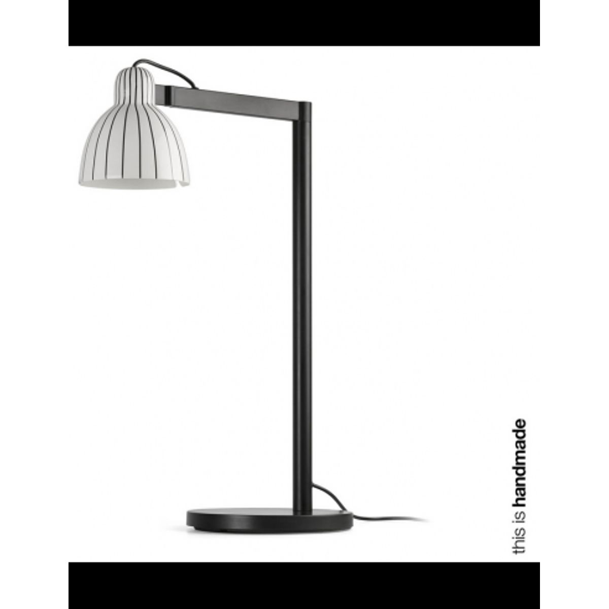 VENICE Bordlampe i stål og keramik H57,5 cm 1 x E27 - Sort/Sort og hvid stribet