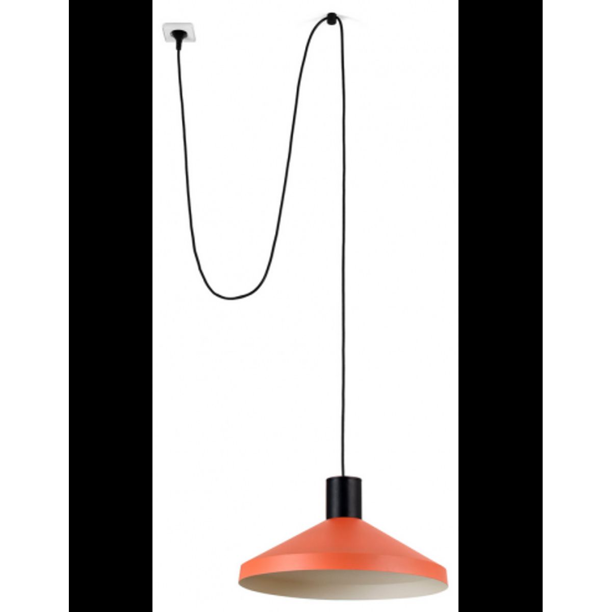 KOMBO Loftlampe transportabel med strømstik Ø40 cm 1 x E27 - Sort/Terracotta