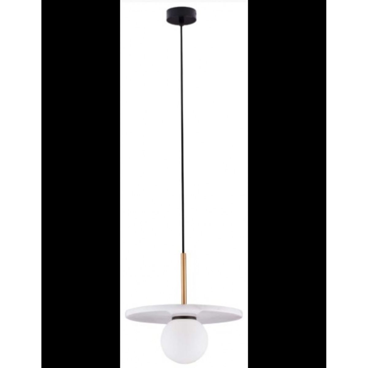 IDOR Loftlampe i marmor og opalglas Ø30 cm 1 x G9 - Hvid marmor/Messing