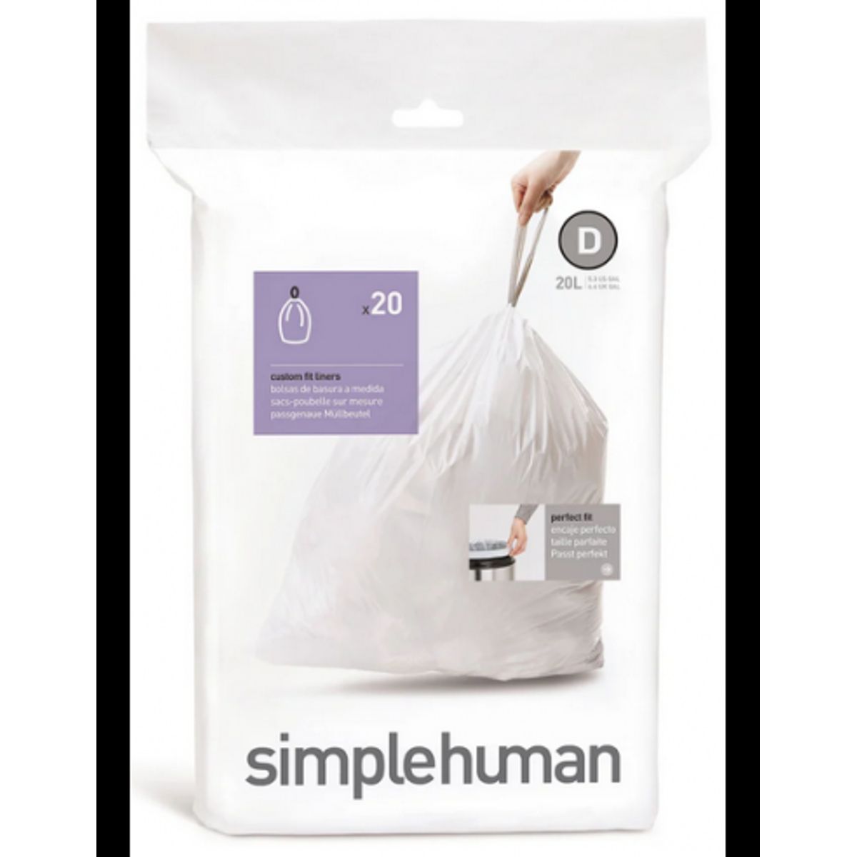 Simplehuman affaldsposer KODE D 20 stk., 20 liter