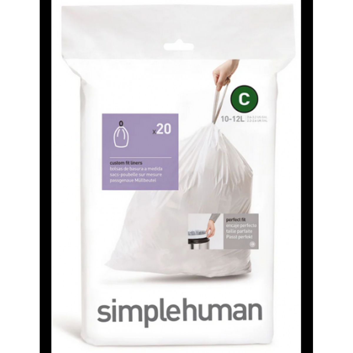 Simplehuman affaldsposer KODE C 20 stk., 10 - 12 liter