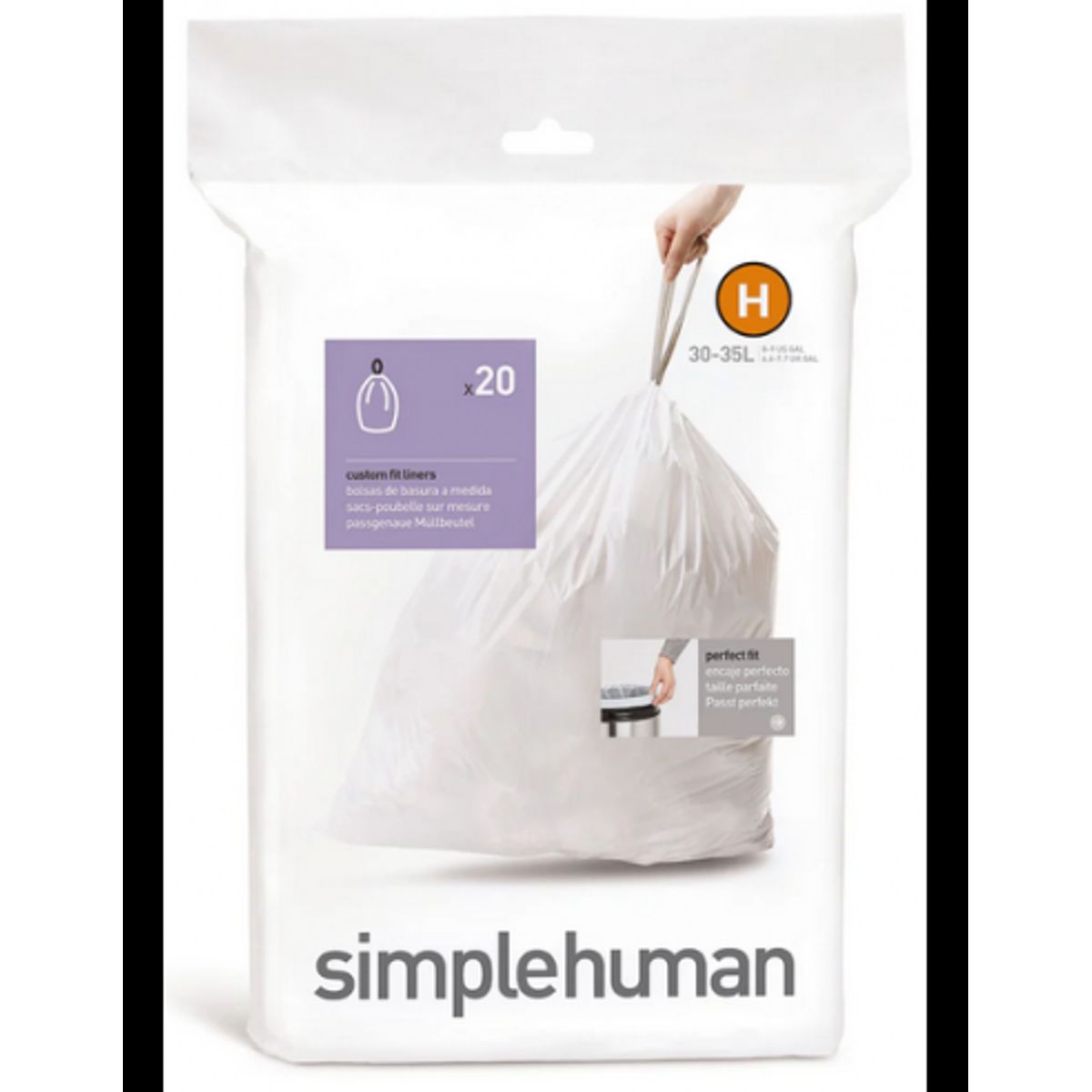 Simplehuman affaldsposer KODE H 20 stk., 30 - 35 liter