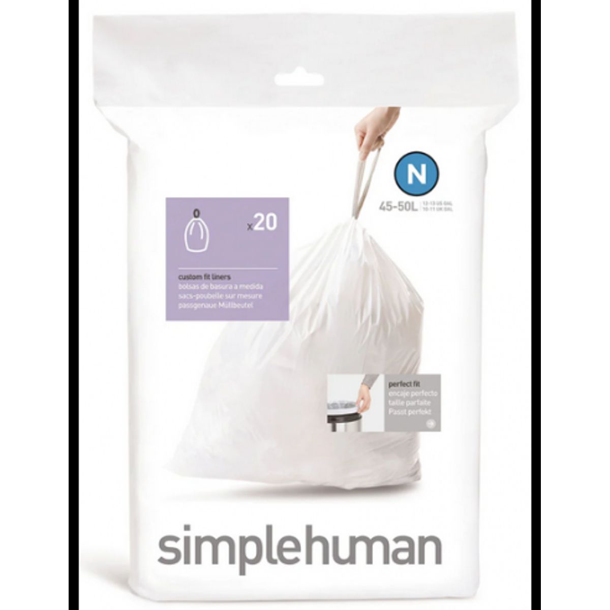 Simplehuman affaldsposer KODE N 20 stk., 45 - 50 liter