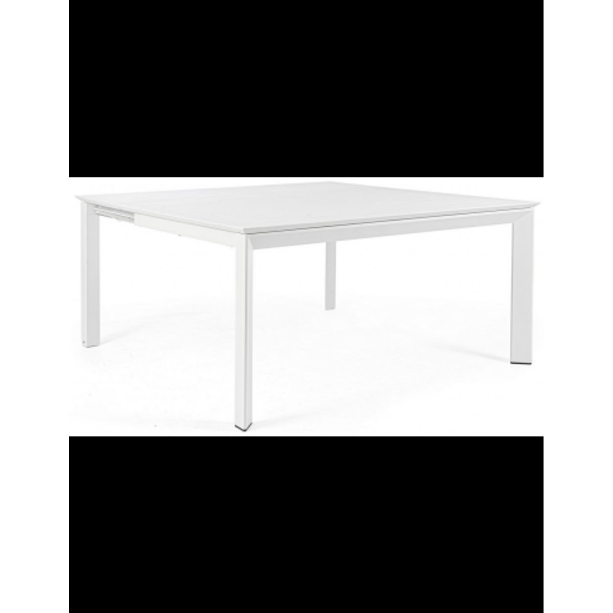 KONNOR Havebord med udtræk i aluminium 110 - 160 x 160 cm - Hvid