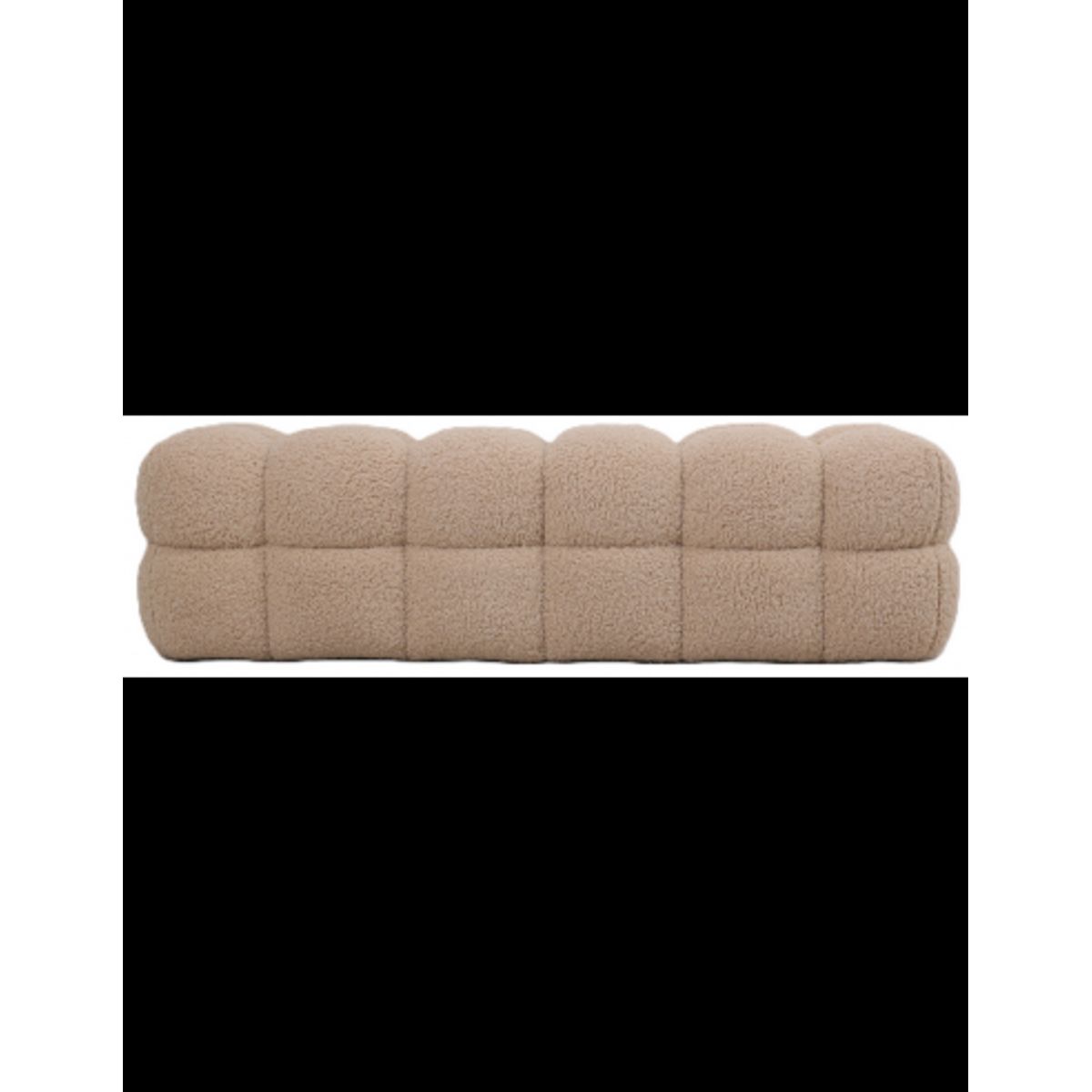 Teddy bænk i plys chenille 160 x 45 cm - Beige