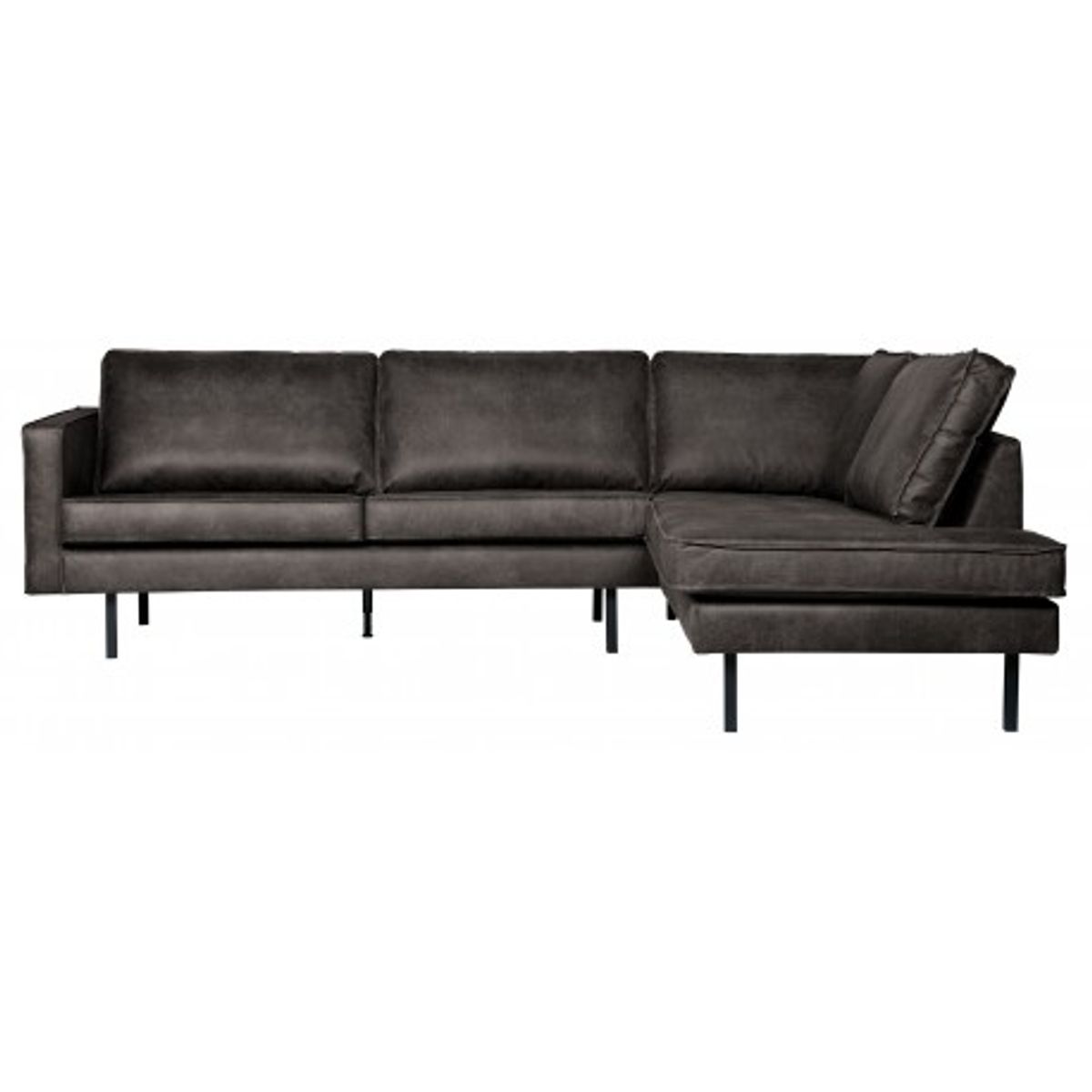 Rodeo Hjørnesofa højrevendt i læder 266 x 213 cm - Vintage sort