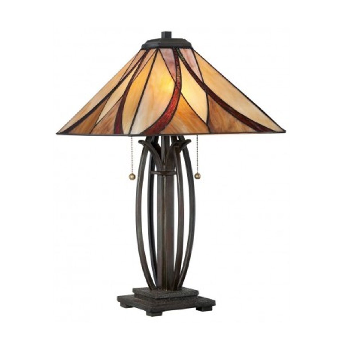 Asheville Tiffany Bordlampe H63,5 cm 2 x E27 - Mørk bronze