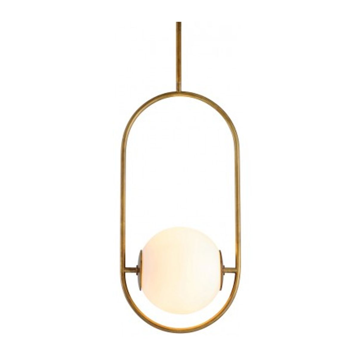 Everley Loftlampe i messing og opalglas Ø35 x 25 cm 1 x E27 - Antik messing/Opalhvid