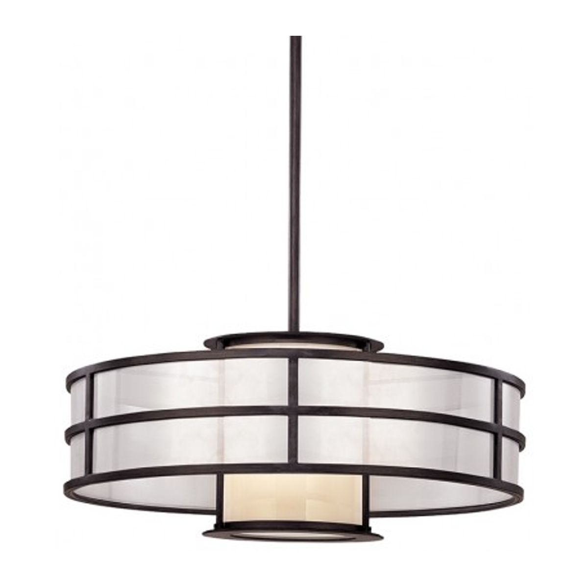 Discus Loftlampe i jern og opalglas Ø61 cm 1 x E27 - Grafit grå/Opalhvid