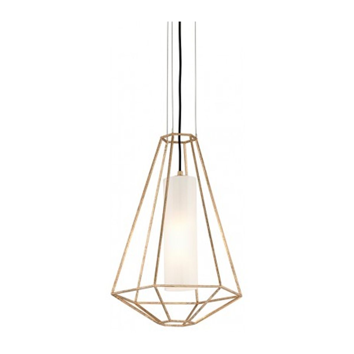 Silhouette Loftlampe i glas og jern Ø41 cm 1 x E27 - Opalhvid/Guld