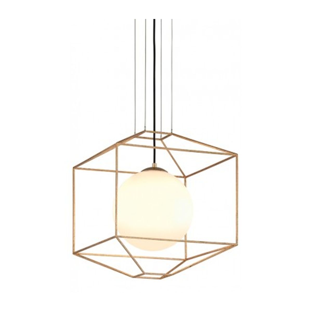 Silhouette Loftlampe i glas og jern Ø46 cm 1 x E27 - Opalhvid/Guld