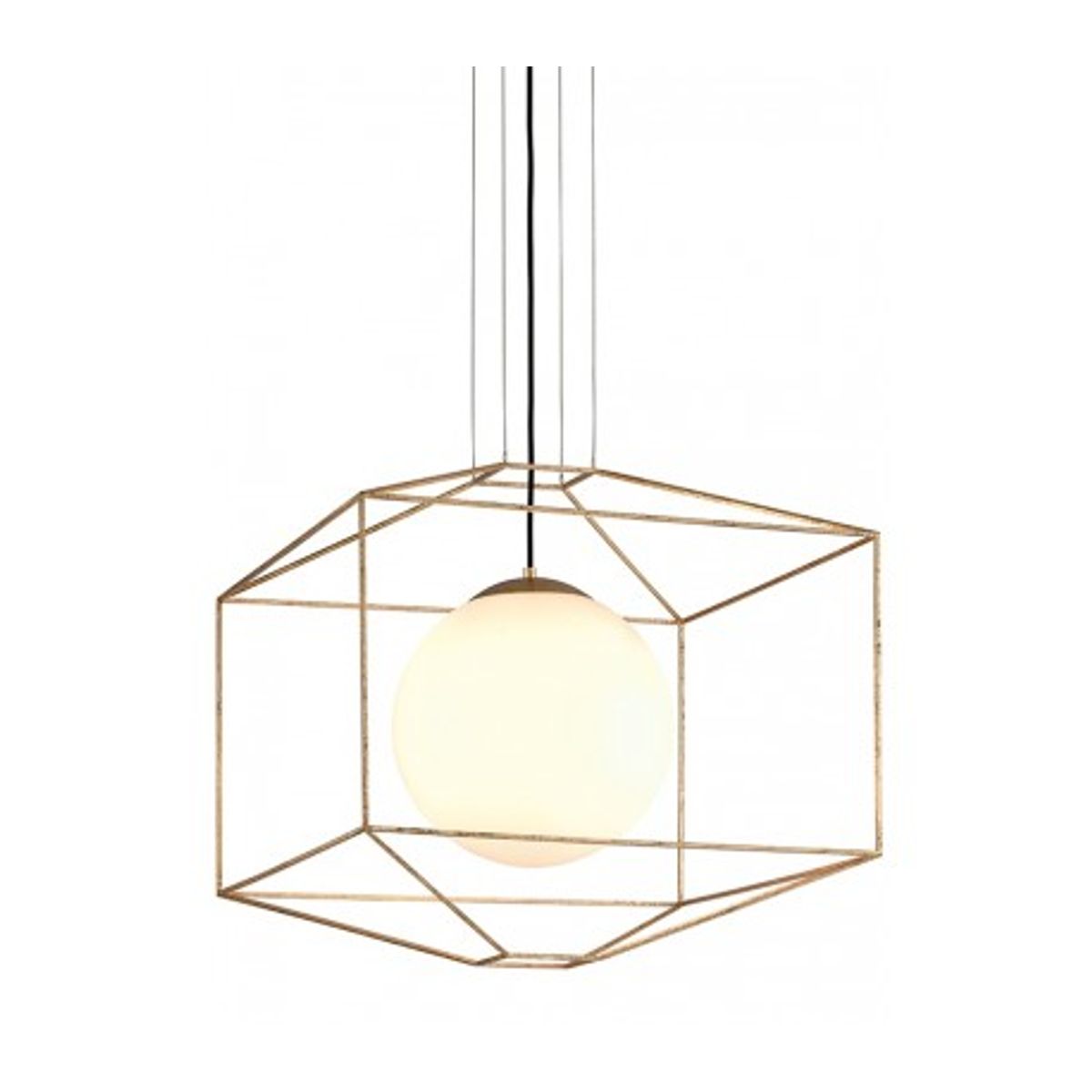 Silhouette Loftlampe i glas og jern Ø64 cm 1 x E27 - Opalhvid/Guld