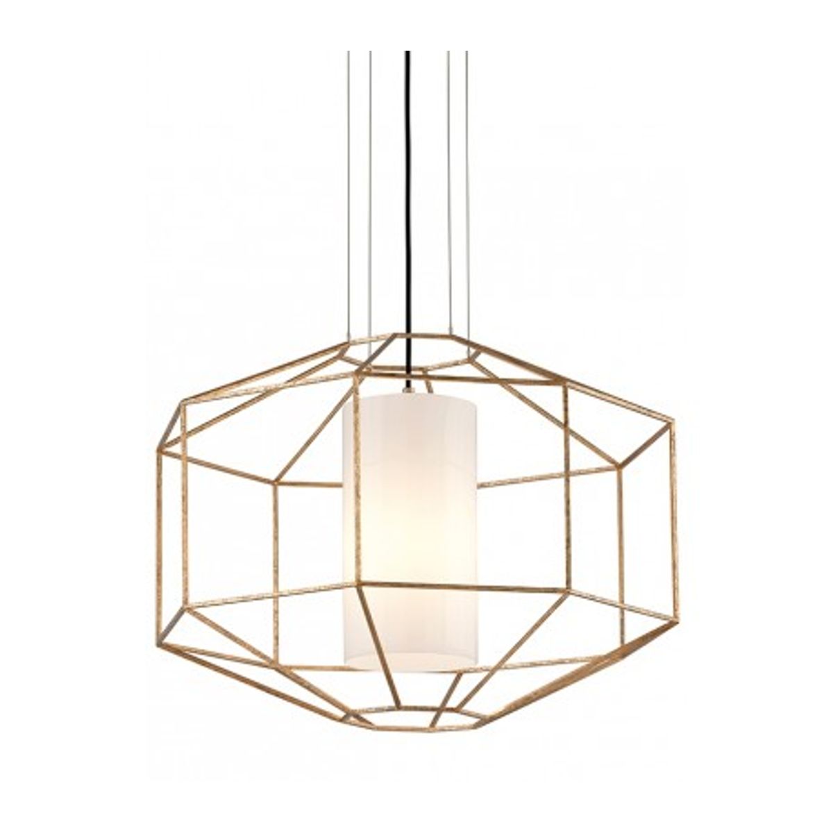 Silhouette Loftlampe i glas og jern Ø71 cm 1 x E27 - Opalhvid/Guld