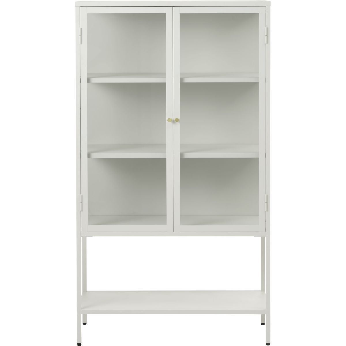 Carmel, Skab, hvid/guld, H160x90 cm, metal, glas