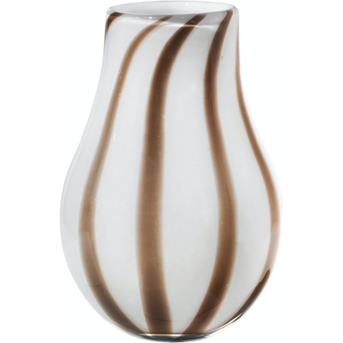 Ada stripe, Vase, grå, H15,5x22,5 cm, mundblæst glas