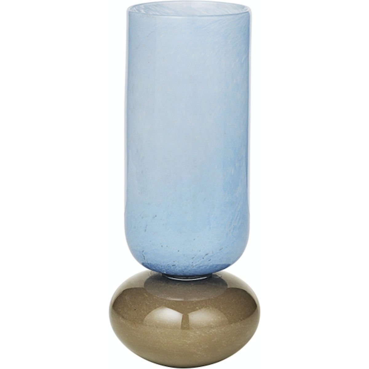 Dorit, Vase, blå, H11,5x28 cm, mundblæst glas