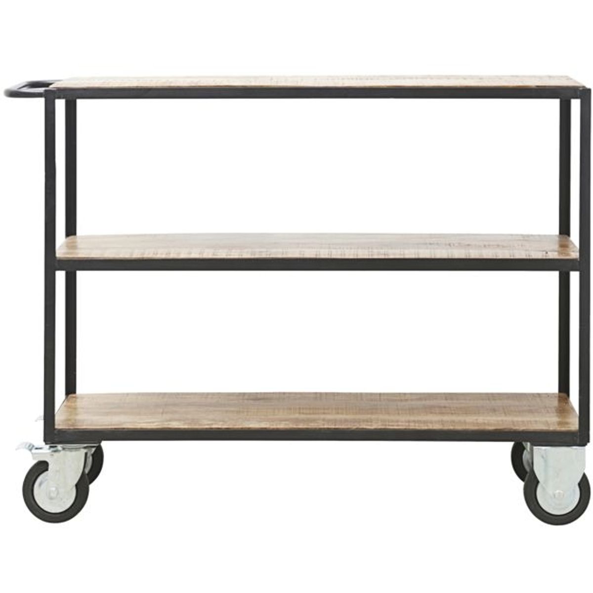 Essence, Trolley med 3 hylder, H98x40x130 cm, mangotræ, jern