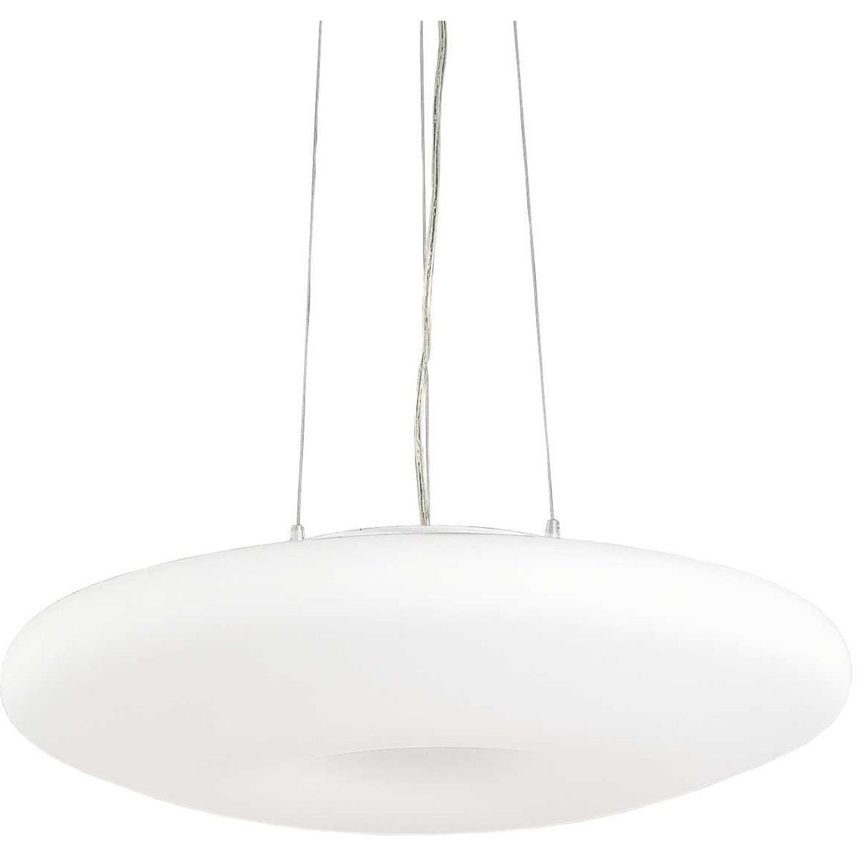 Glory, Pendel lampe, E27 max 3 x 60W, E27, hvid/krom, glas, Ø500xHmin260/max2350mm