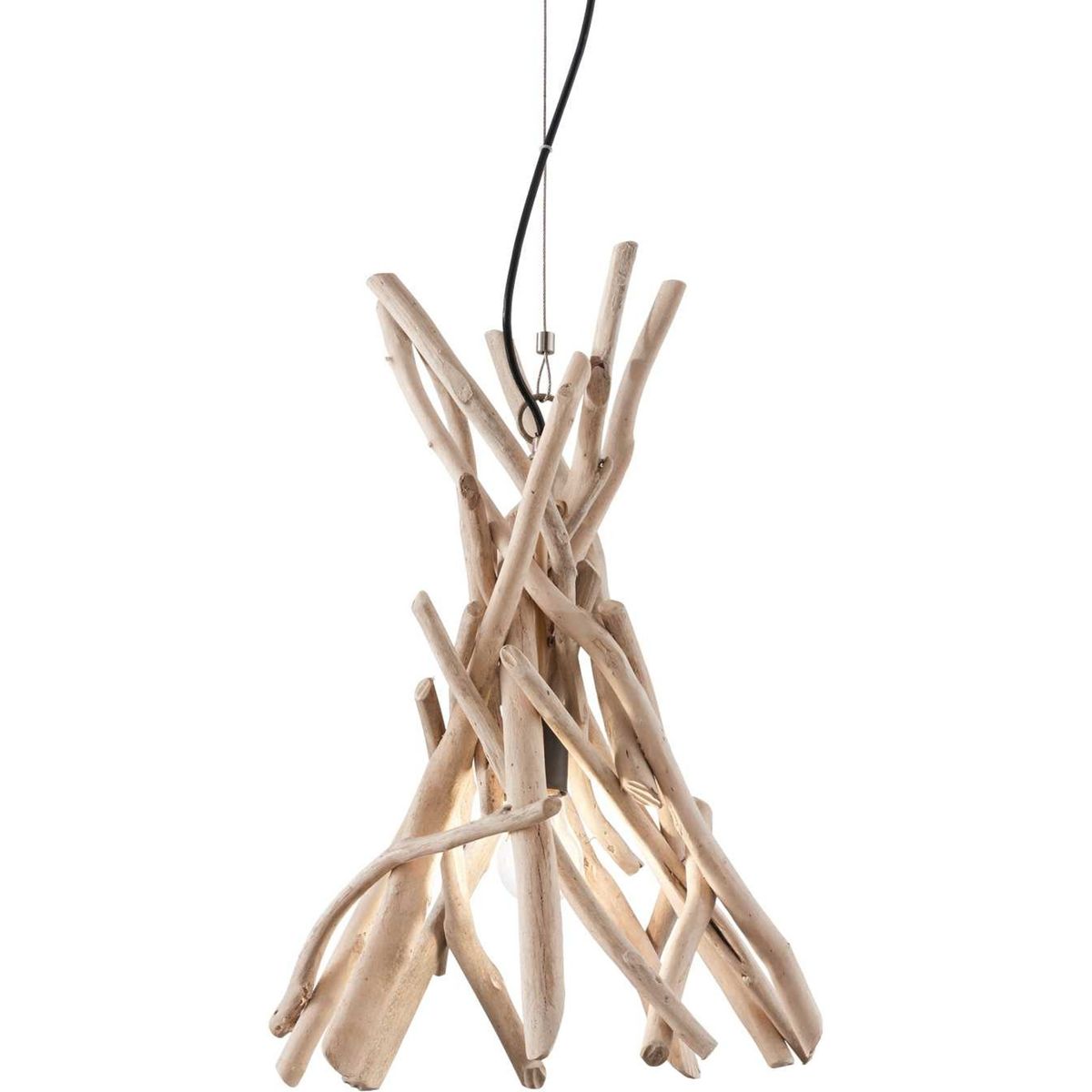 Driftwood, Pendel lampe, E27 max 1 x 60W, E27, natur, træ, Ø350xHmin650/max1300mm