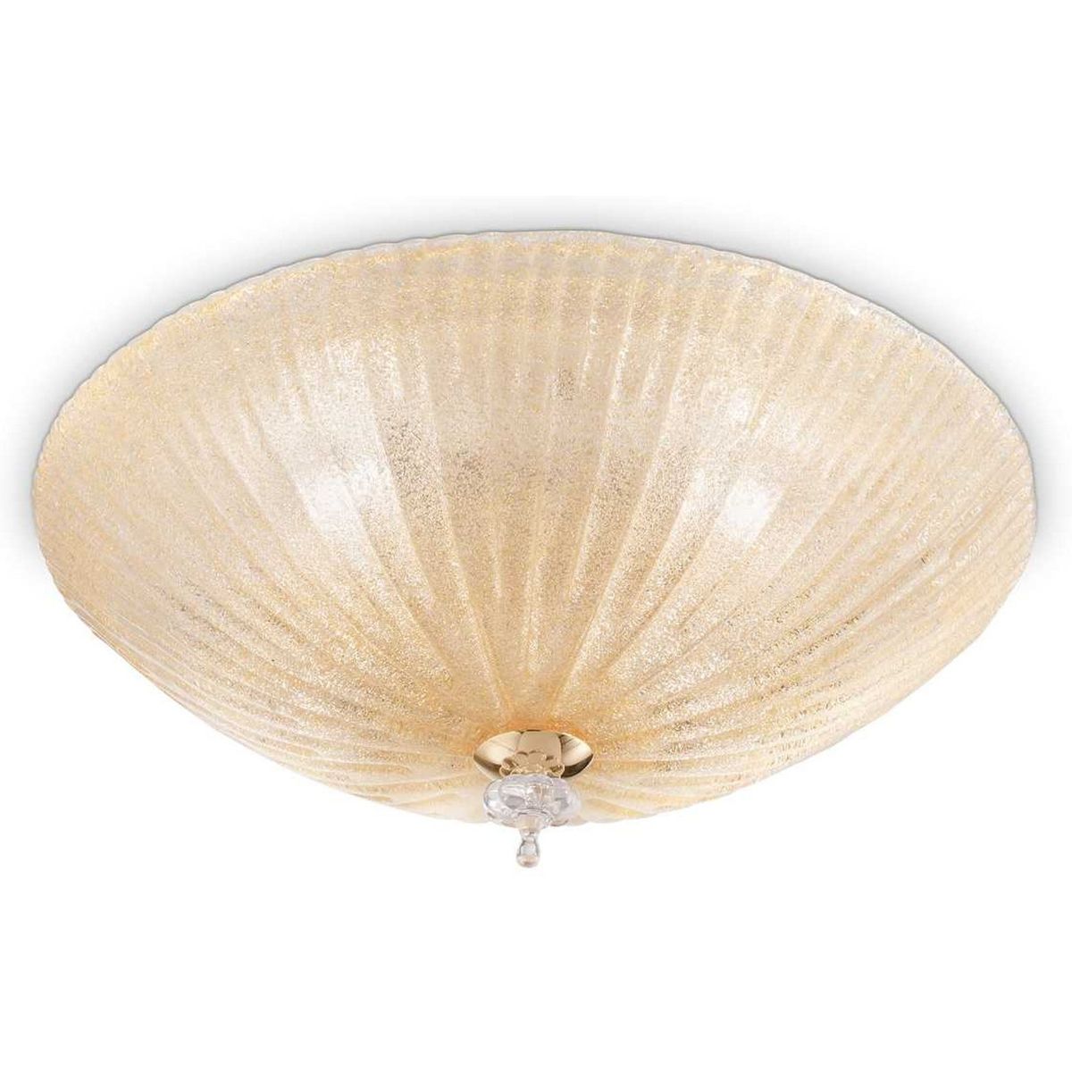 Shell, Loftslampe, E27 max 3 x 60W, E27, rav/hvid, glas, Ø400xH120mm