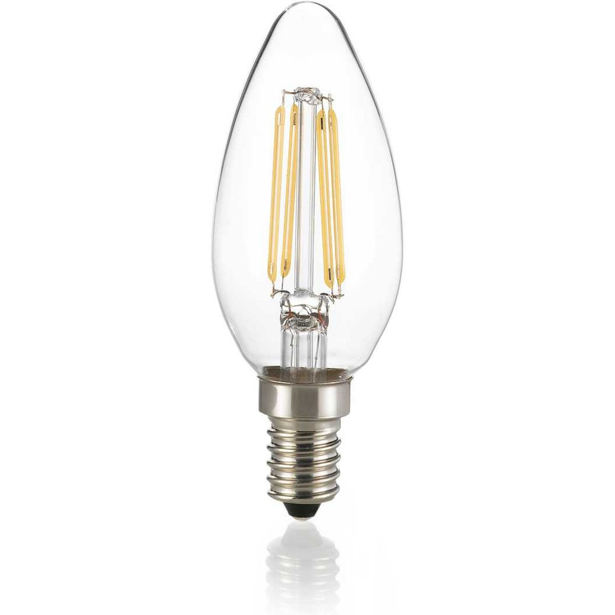 E14, Lyspære, 4W, E14, gennemsigtig/kelvin: 4000/lumen: 490, glas, Ø35xH98mm