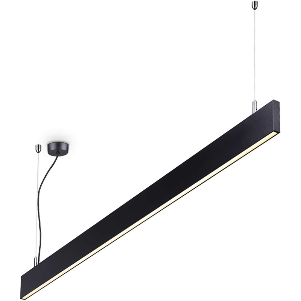 Linus, Pendel lampe, LED 34W, LED, sort/4000 kelvin, aluminium, metal, L1200xHmin130/max1595xB20mm