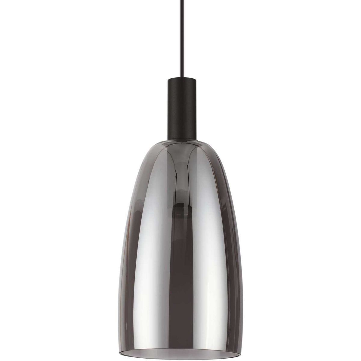 Coco, Pendel lampe, LED 7W, LED, røg/sort, metal, glas, Ø140xHmin395/max2350mm