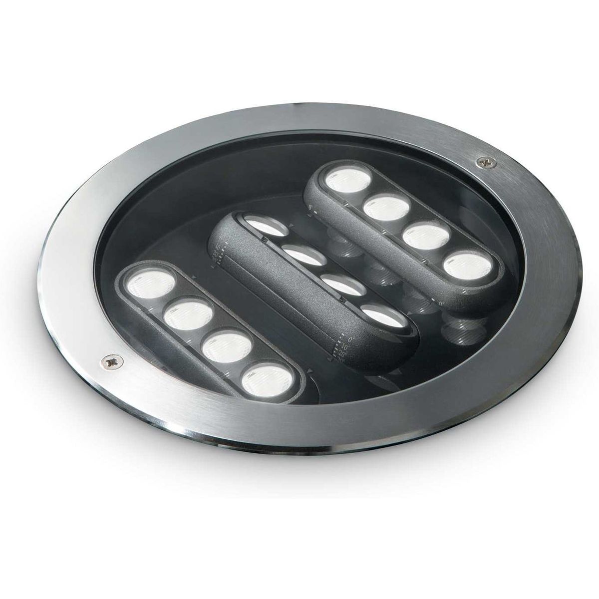 Taurus, Nedgravningsspots, LED 20W, LED, stål/sort, aluminium, metal, L255xH125xB270mm