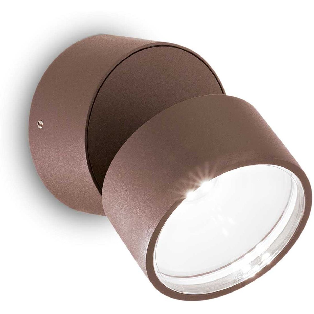 Omega Round, Udendørs væglampe, LED 7W, LED, kaffe, metal, glas, Ø90xB85mm