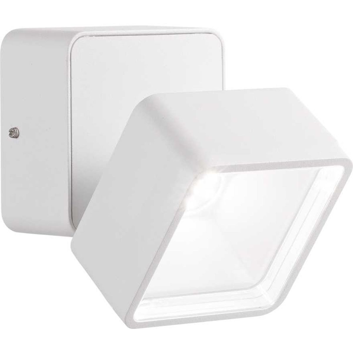 Omega Square, Udendørs væglampe, LED 7W, LED, hvid, metal, glas, L90xH90xB85mm