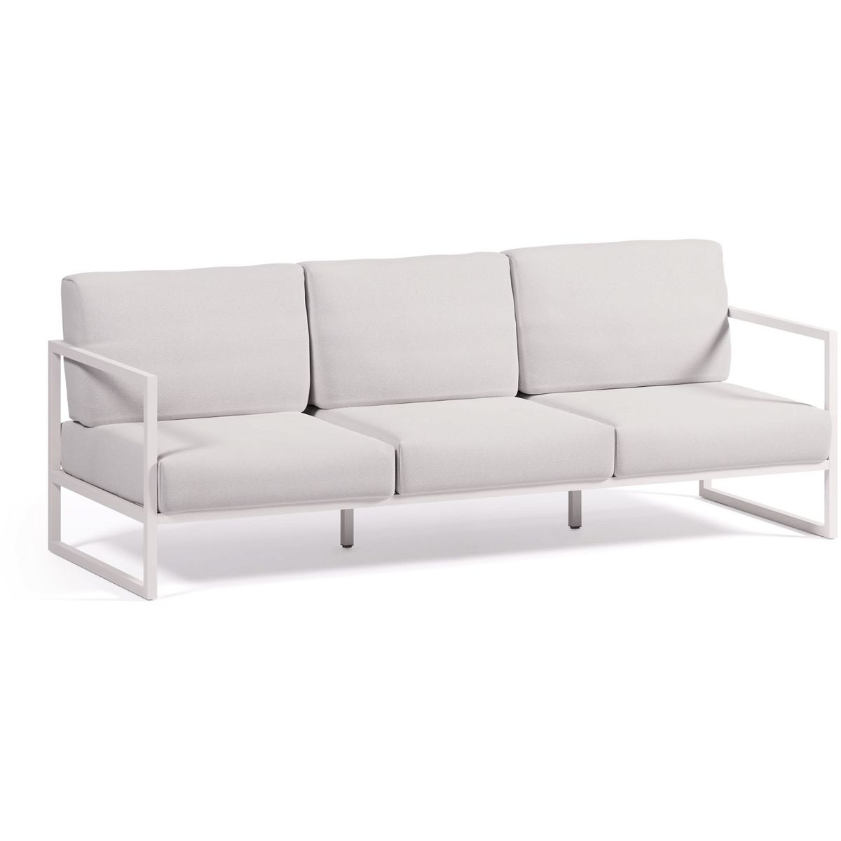 Comova, Udendørs 3-personers sofa, hvid, H85x225x85 cm, aluminium