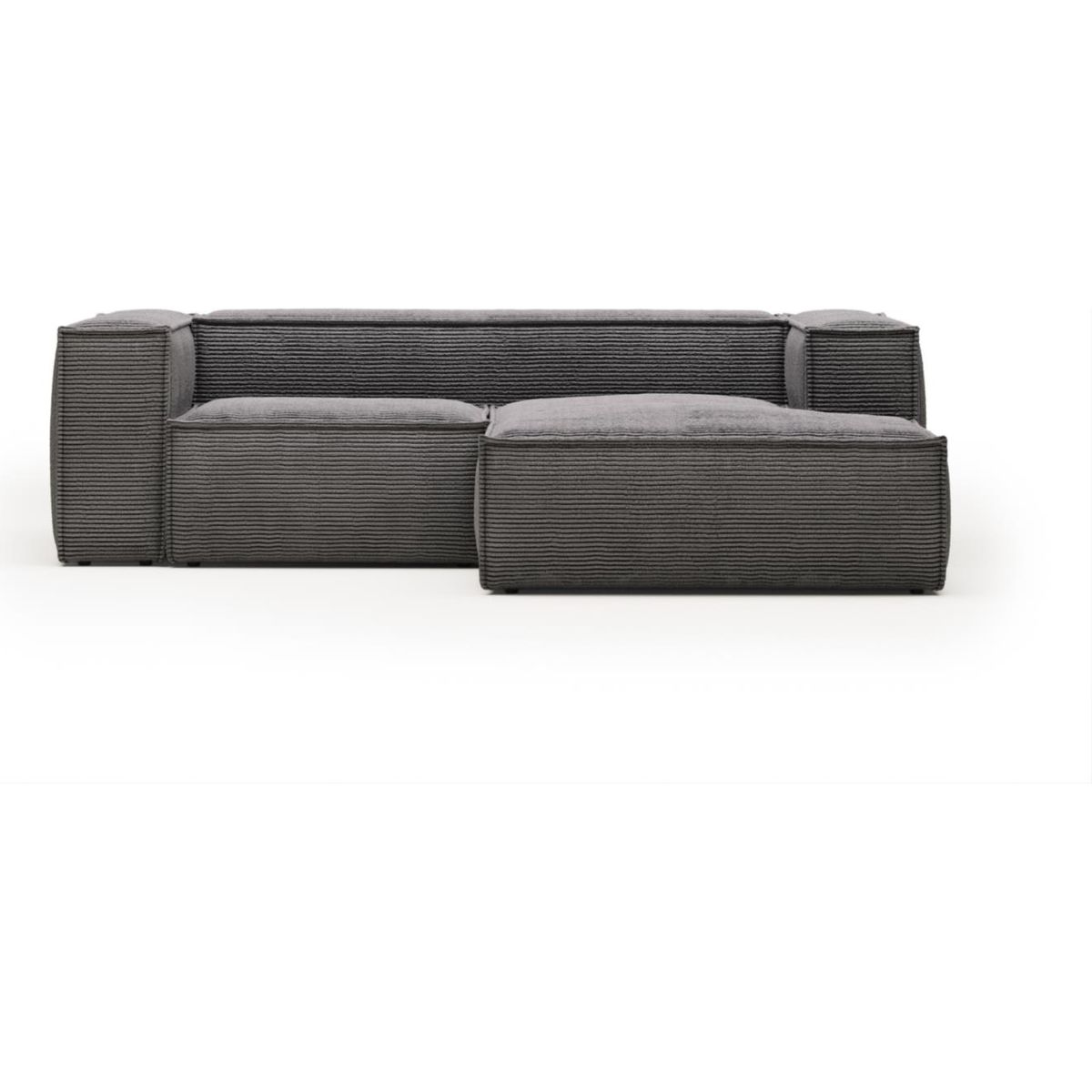 Blok, Chaiselong sofa, Højrevendt, grå, H69x240x174 cm, stof