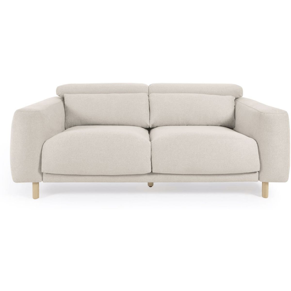 Singa, 3-personers sofa, råhvid, H98x215x114 cm, fyrretræ, pu-skum